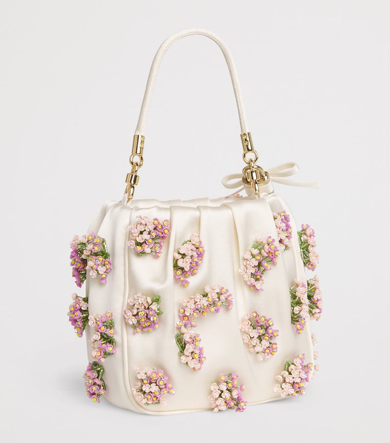 Self-Portrait satin beaded top-handle bag (British brand)