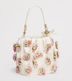 Self-Portrait satin beaded top-handle bag (British brand)