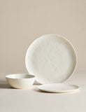 Artisan 12-piece dinner set, china textured finish - British product