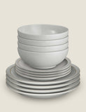 Denby dove grey dinner set 12 piece stoneware (British brand)