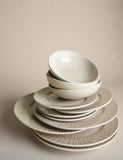 12 piece reactive striped dinner set, imported from the UK