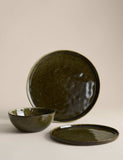 M&S 12 piece stoneware dinner set with reactive glaze, imported from the UK