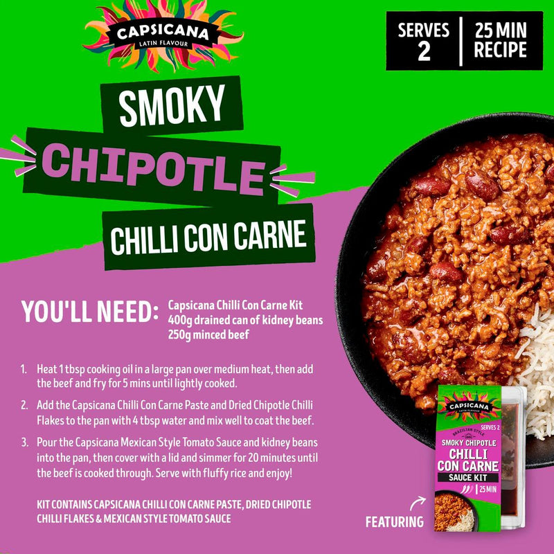 Capsicana Chilli Con Carne Sauce Kit 273g, UK version