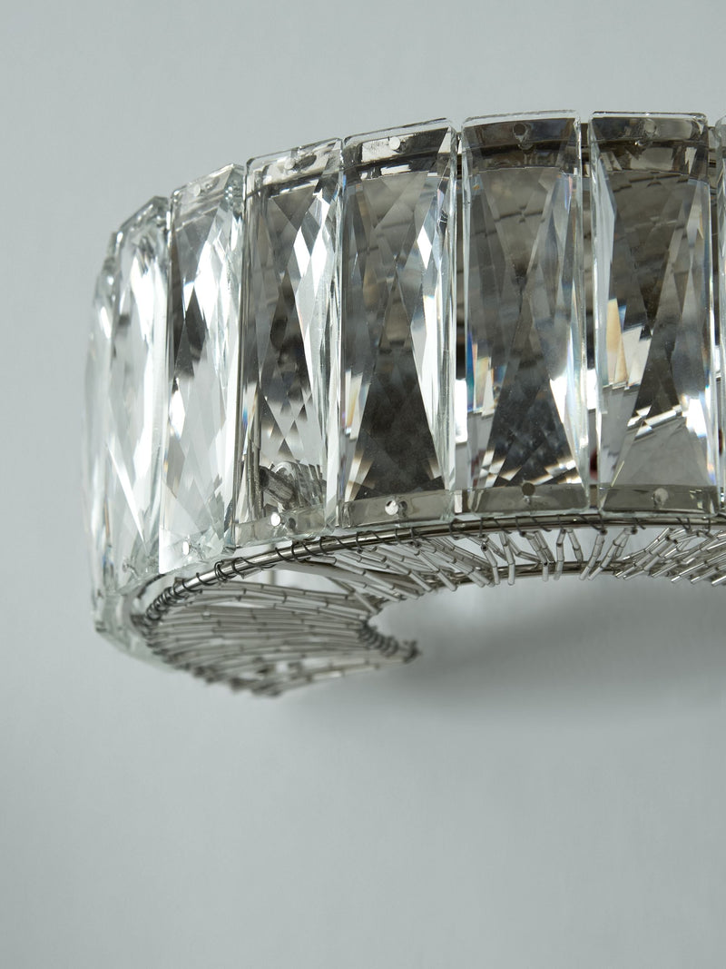 Aria clear wall light with faceted crystals, imported from the UK