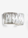 Aria clear wall light with faceted crystals, imported from the UK