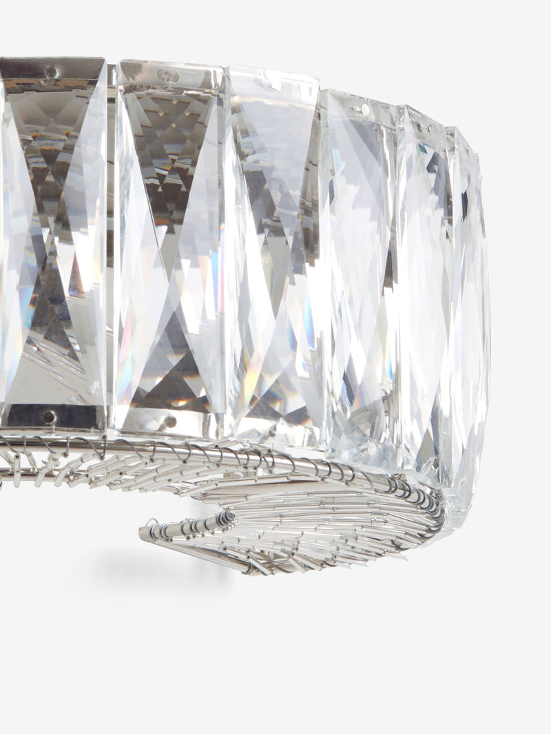 Aria clear wall light with faceted crystals, imported from the UK