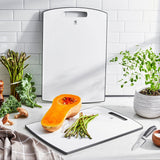 Henckels 2-teiliges Schneidebrett-Set aus weißem Kunststoff - Britisches Produkt
