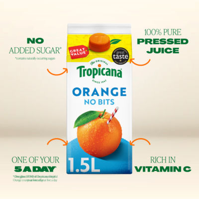 Tropicana smooth orange fruit juice 1.5L (British brand)