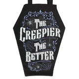Something Different coffin shaped bag with spider web design, UK version