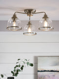 Brushed Nickel Gloucester 3 Light Flush Ceiling Light