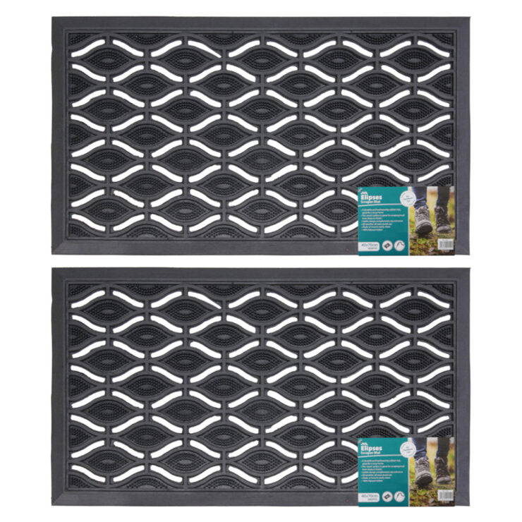 JVL rubber door mat 40x70 cm 2-pack - British product