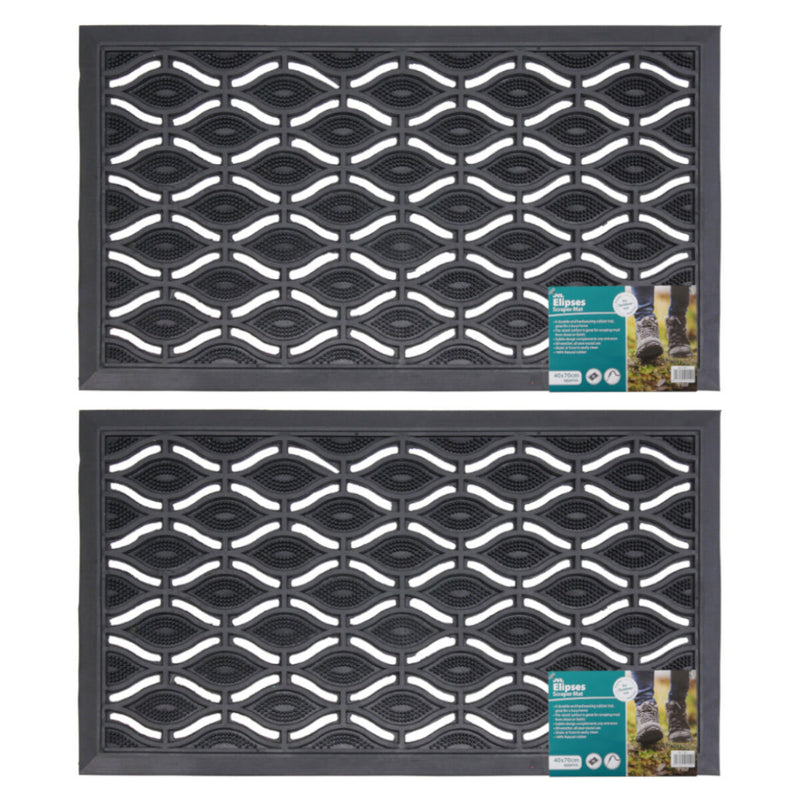 JVL rubber door mat 40x70 cm 2-pack - British product