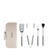 Harrods Le Creuset 4-Piece Stainless Steel BBQ Tool Set with Case- Buy online at McGrocer