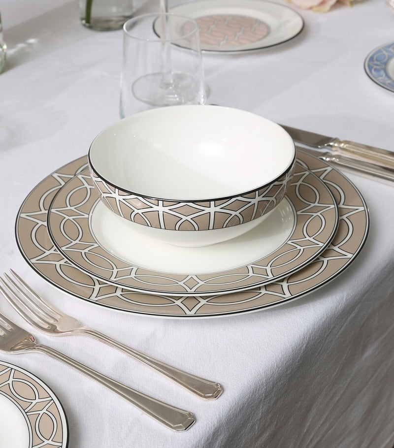 O.W. London set of 2 geometric print dessert plates 21cm, imported from the UK