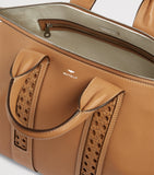 Aviteur leather woven-detail holdall - British product