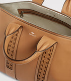 Aviteur leather woven-detail holdall - British product