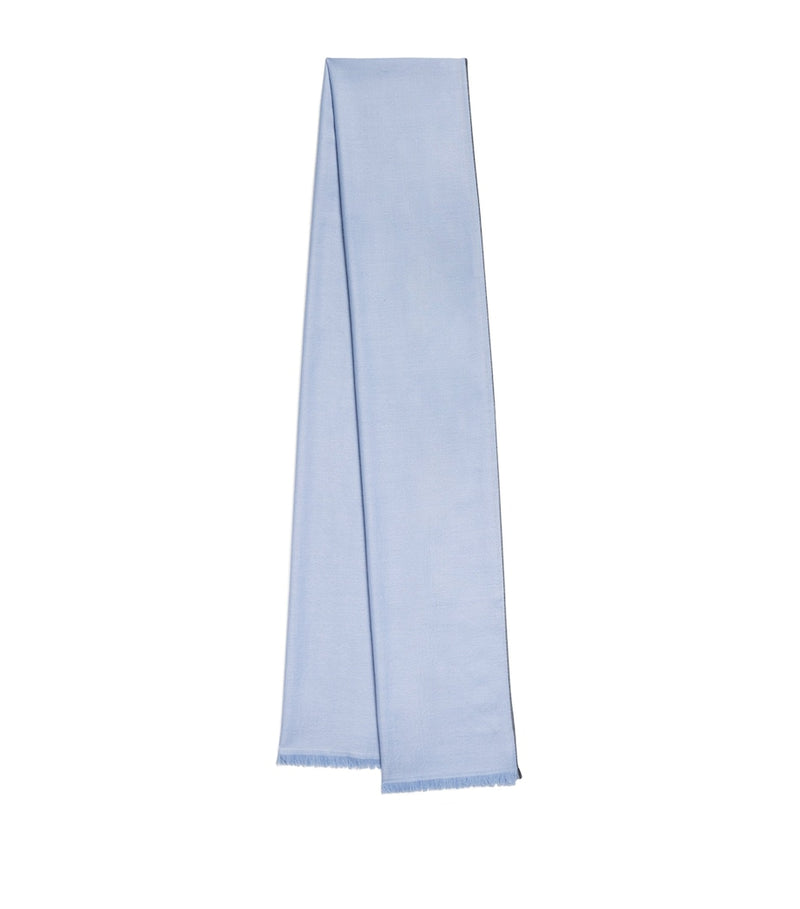 Brioni linen-silk logo scarf, UK version