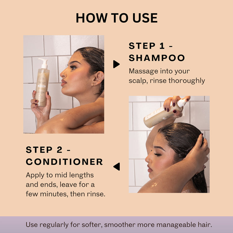 Hair Loving Silk Renewal shampoo and conditioner set (British brand)