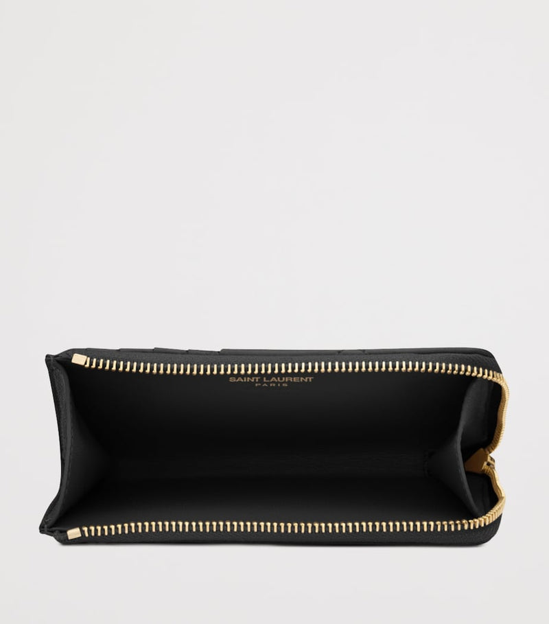 Saint Laurent matelassé zip-up card holder lambskin - British product