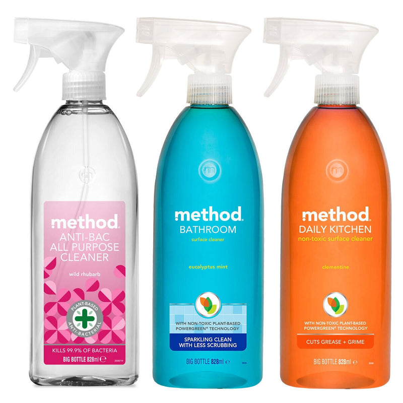 Method mixed pack spray cleaner 3 x 828ml, imported from the UK