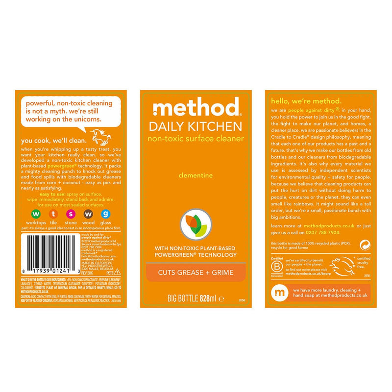 Method mixed pack spray cleaner 3 x 828ml, imported from the UK