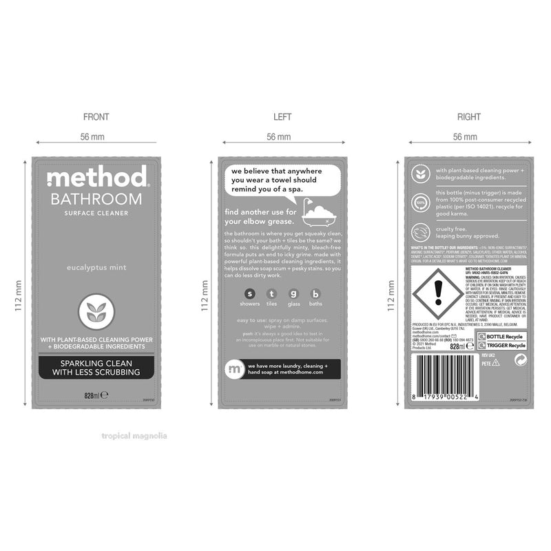 Method mixed pack spray cleaner 3 x 828ml, imported from the UK