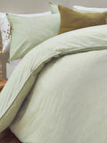 Khaki Green Heaton Stripe 100% Cotton Duvet Cover Set