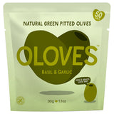 Oloves Basil Garlic Natural Green Pitted Olives 20 x 30g