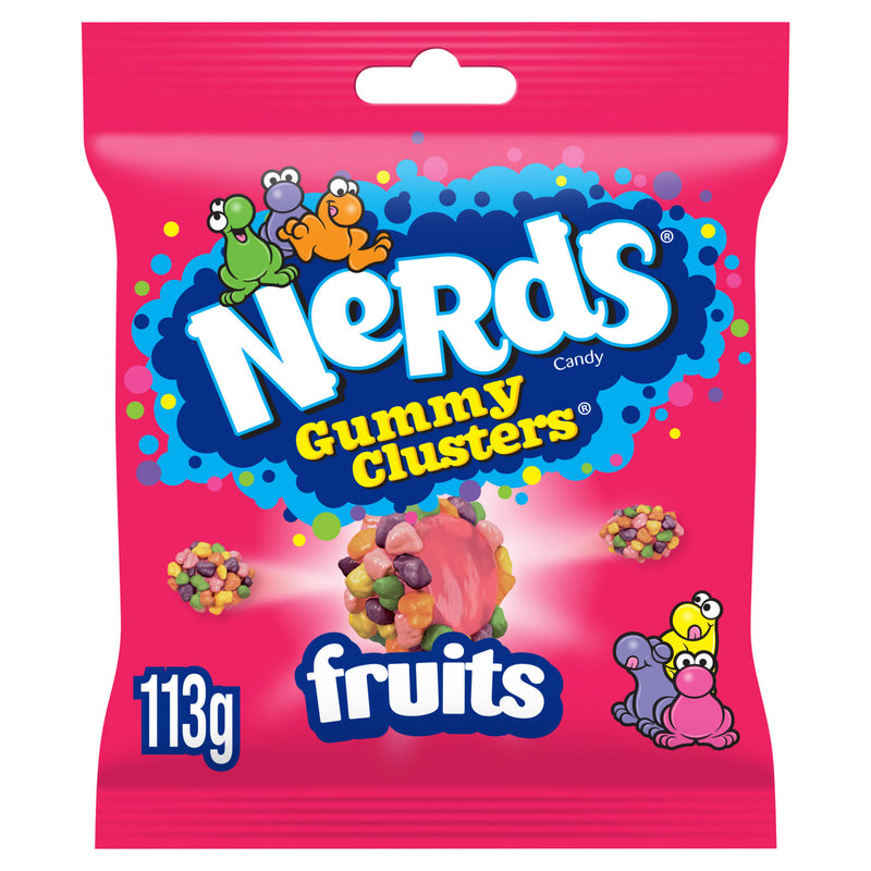 Nerds gummy clusters fruit-flavour candy 113g, imported from the UK