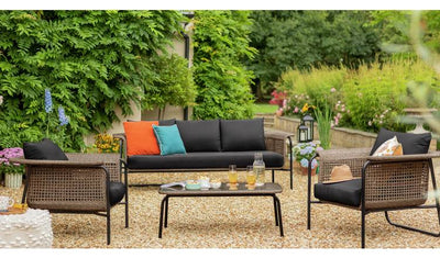 Argos Argos Home Kona 5 Seater Rattan Effect Garden Sofa Set Outdoor Patio Set- Buy online at McGrocer