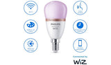 Philips Wiz E14 Colour Smart LED Wi-Fi Mini Globe light bulb, imported from the UK