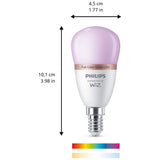 Philips Wiz E14 Colour Smart LED Wi-Fi Mini Globe light bulb, imported from the UK