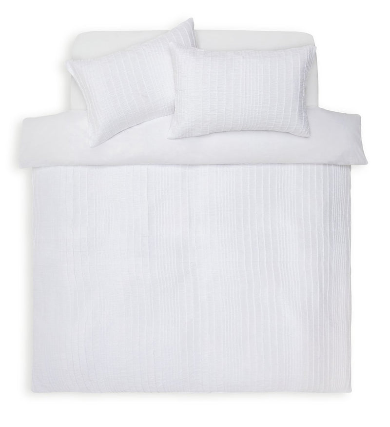 Argos Home Crinkle White Bedding Set - Single