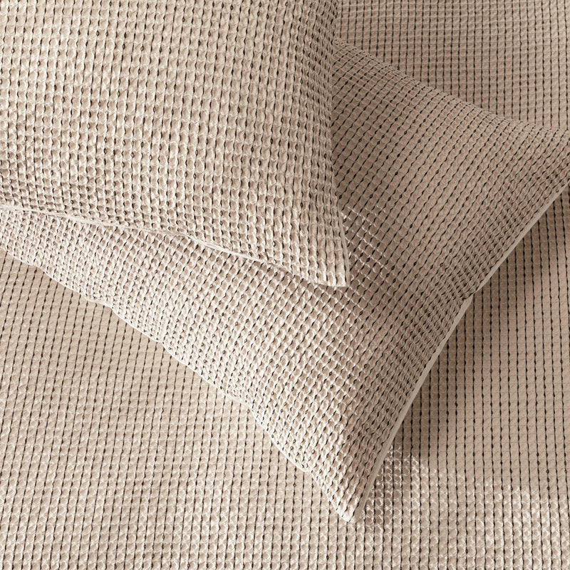 Habitat cotton contrast waffle beige bedding set king size, UK version