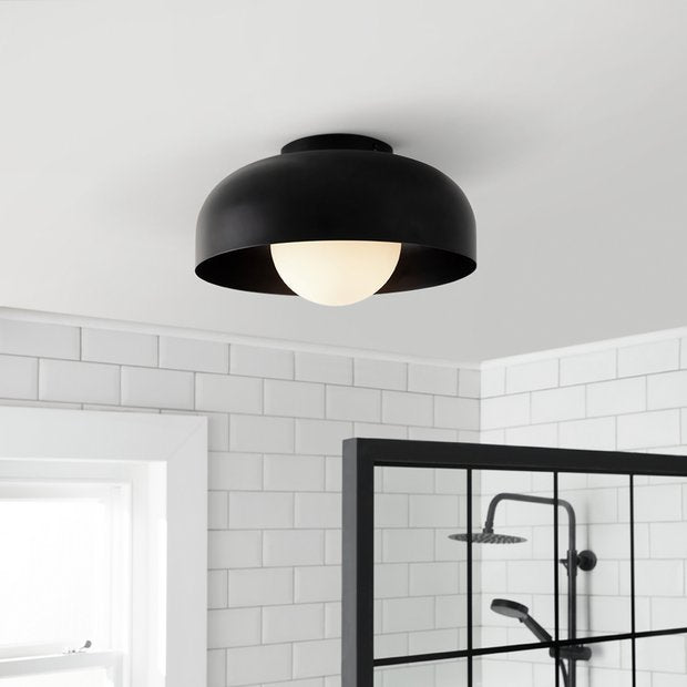 Habitat black bathroom ceiling light H17 x D30cm, UK version