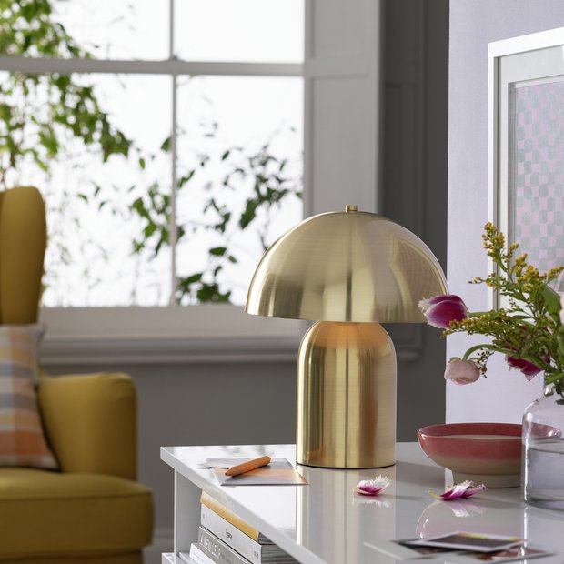 Habitat brass mushroom steel table lamp, UK version