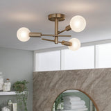 Habitat brass bathroom ceiling light, 58cm diameter, UK version