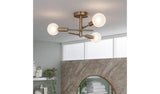 Argos Habitat Globe Ribbed Metal Bathroom Ceiling Light - Brass- Buy online at McGrocer