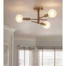 Habitat brass bathroom ceiling light, 58cm diameter, UK version