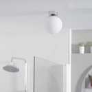 Habitat opal glass white bathroom flush ceiling light, UK version