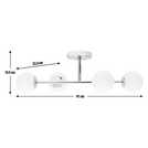 Habitat chrome bathroom ceiling light with four glass globes - British product
