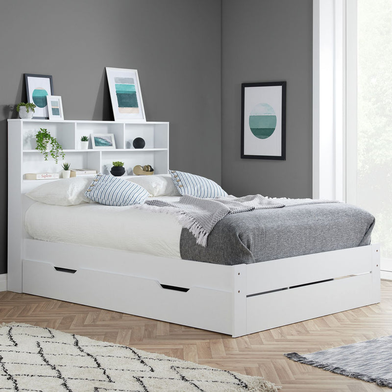 Birlea Alfie white kingsize storage bed frame - British product