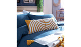 Habitat Geo Tufted Cushion yellow and white 60x30cm, UK version