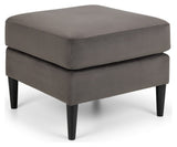 Julian Bowen Hayward velvet ottoman footstool in grey, 67cm wide, UK version