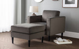 Julian Bowen Hayward velvet ottoman footstool in grey, 67cm wide, UK version