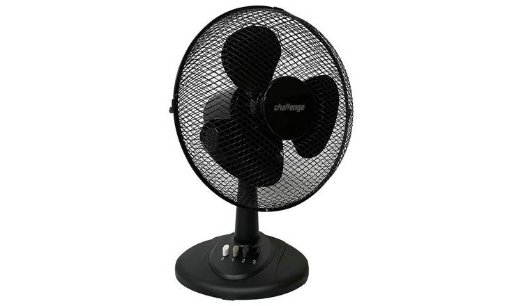 Oscillating black desk fan 12 inch - British product