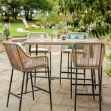 Argos Habitat Malta 4 Seater Rattan Effect Garden Bar Set in Natural- Buy online at McGrocer