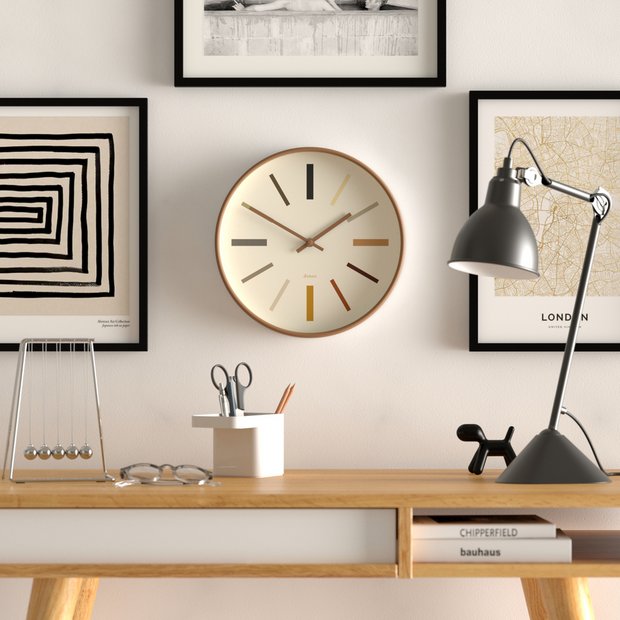 Jones wall clock Kiwi Brown 30cm, UK version