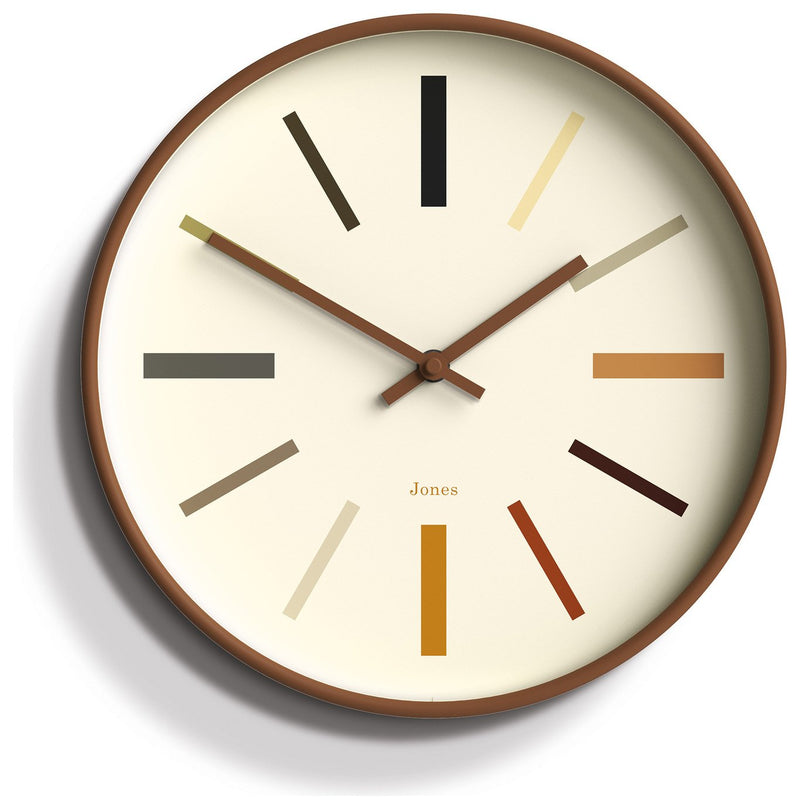 Jones wall clock Kiwi Brown 30cm, UK version