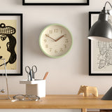Jones Clocks green analogue wall clock 20cm diameter, UK version